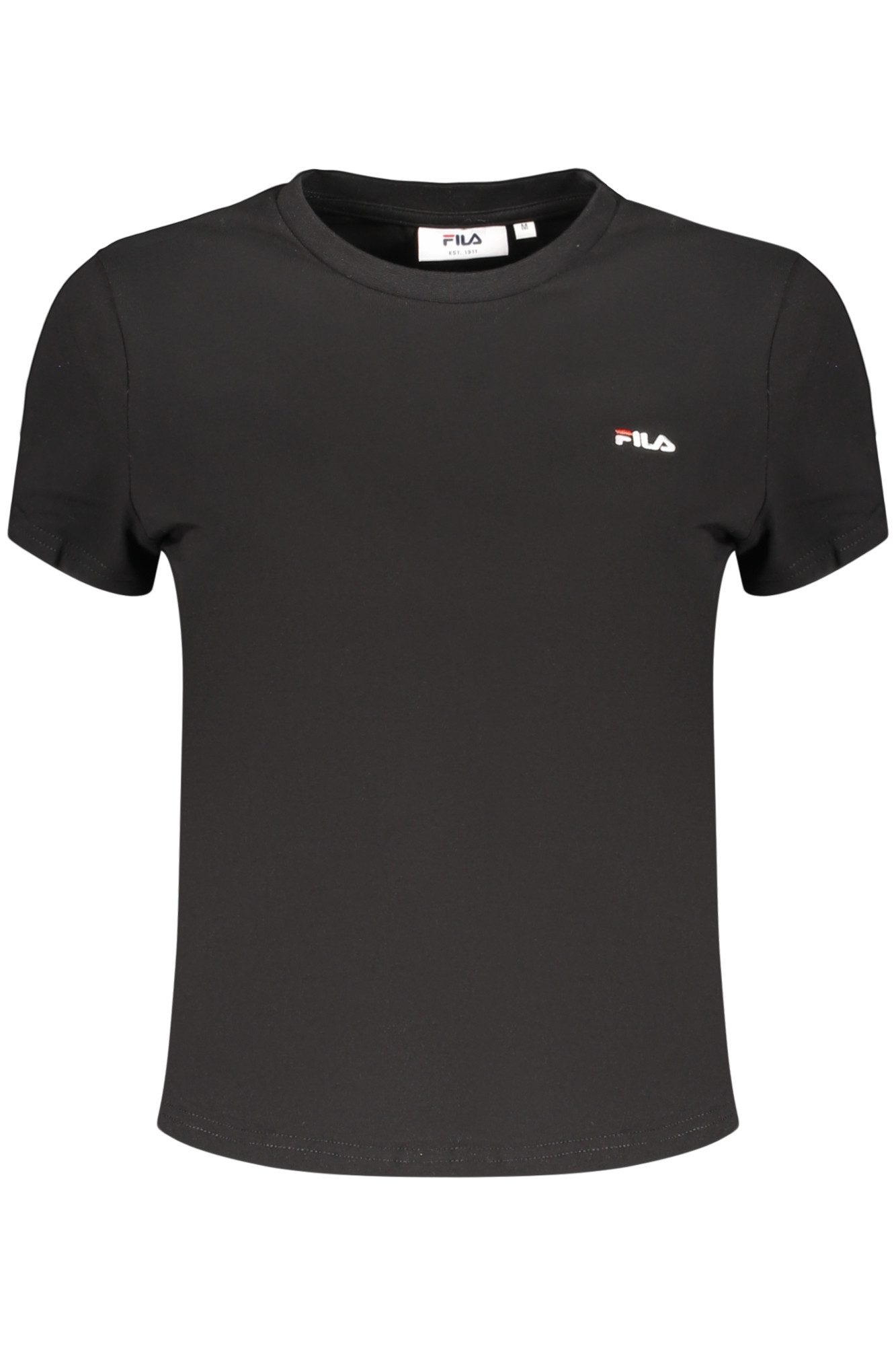 Fila T-Shirt Damen Kurzarm T-Shirt Schwarz Slim Fit mit