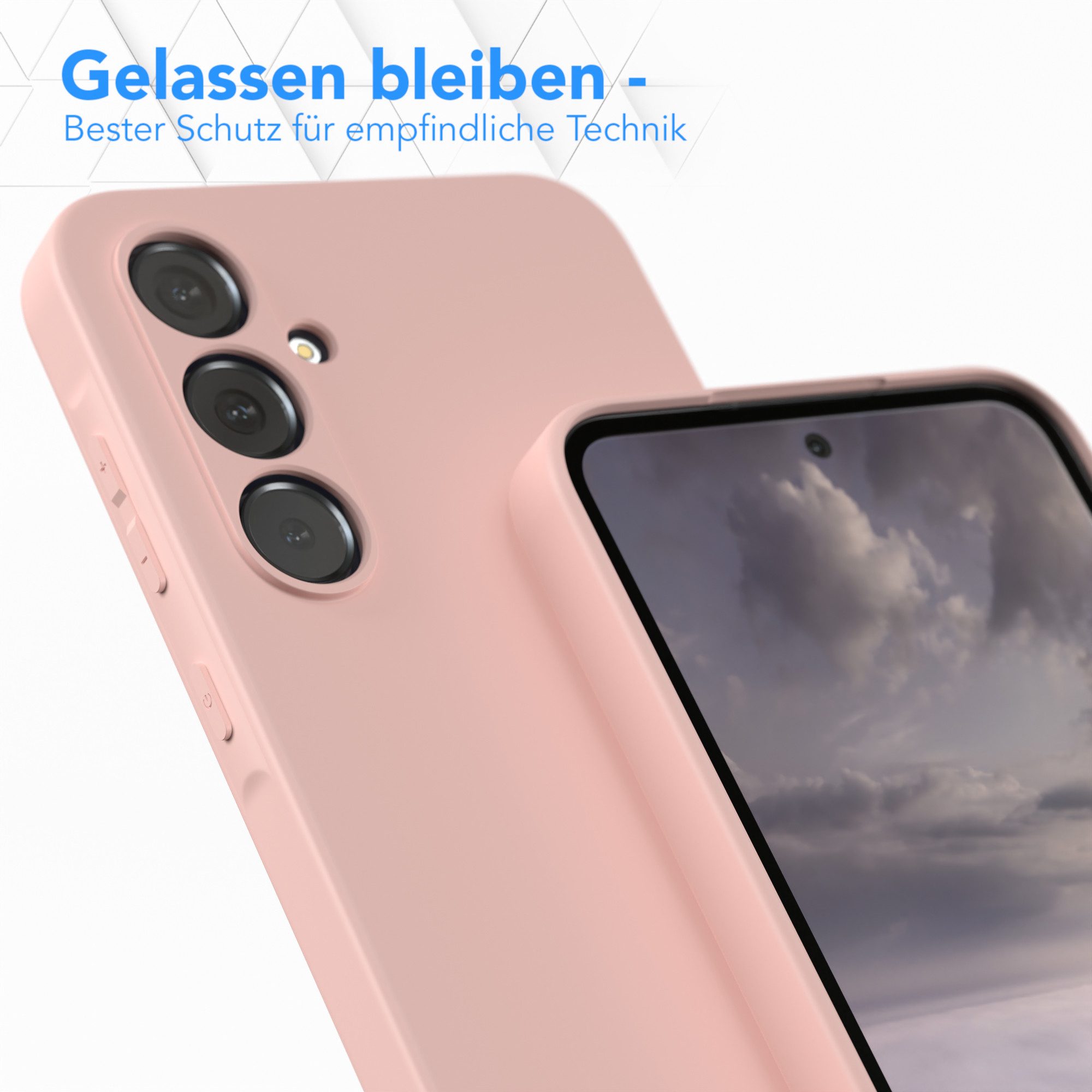 EAZY CASE Handyhülle für Samsung Galaxy A55 Hülle Silikon 6,6 Zoll, Hülle mit Kameraschutz Bumper Case Silikonschutzhülle Rosa / Altrosa – Bild 4 von 5