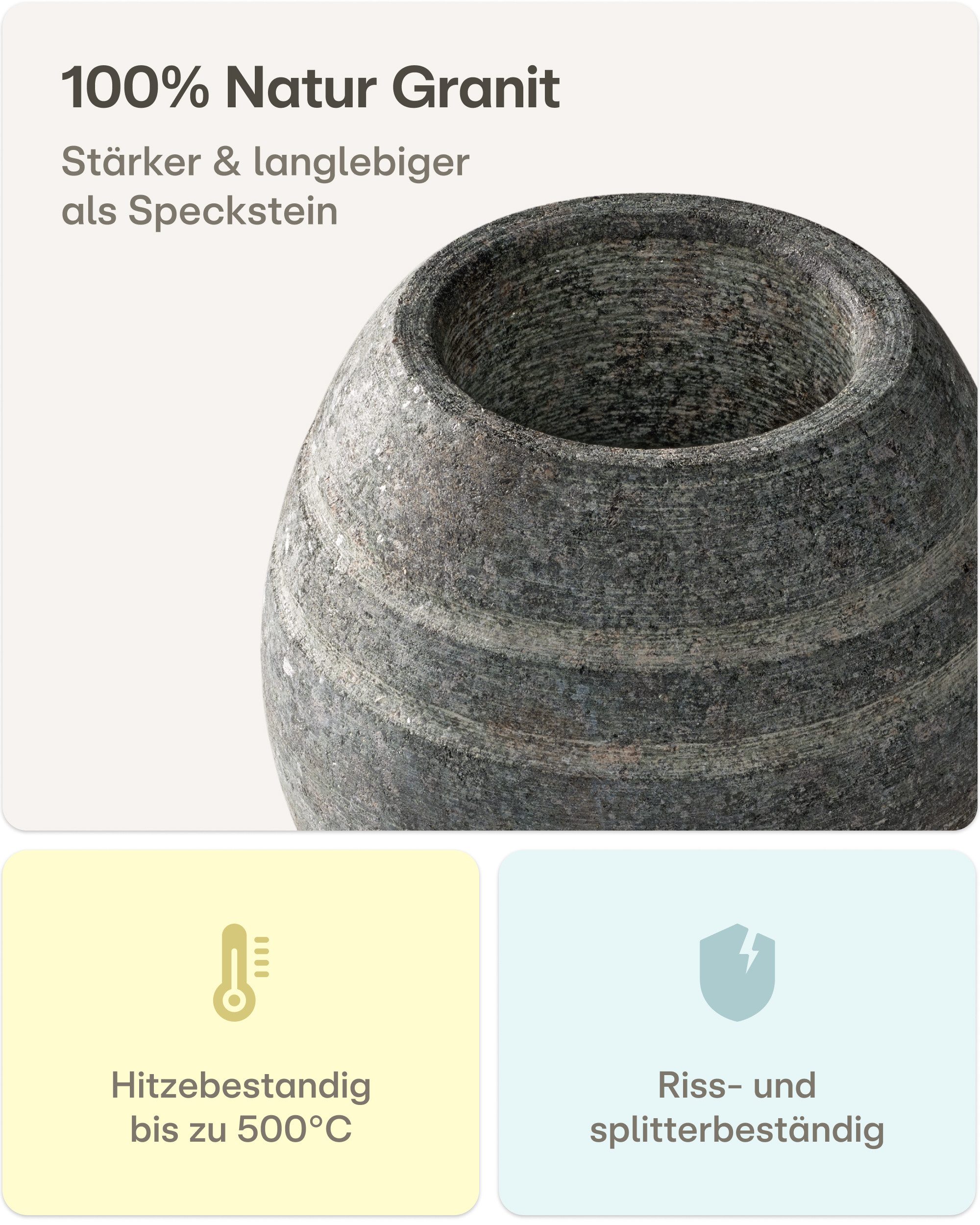 Praknu Saunasteine Sauna Verdampferschale aus robustem Granit – entspannende Duftmomente, (Einzelartikel, 1 St., 1 x Sauna-Verdampferschale aus robustem Granit, – Bild 3 von 5