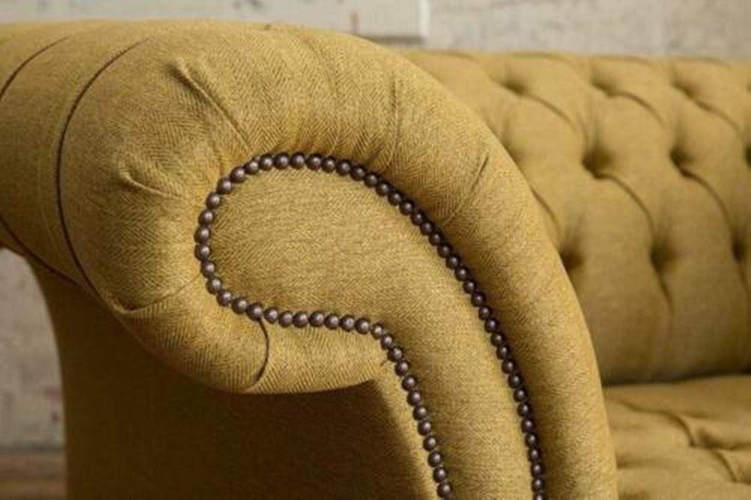 Couch Sofa Sofagarnitur Polster Stoff Chesterfield-Sofa, 3+1 JVmoebel Lehn Garnitur Sitzer Textil