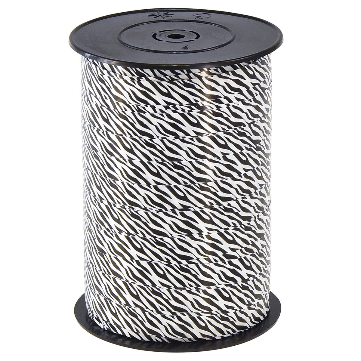 Viana Geschenkband Dekoband Schwarz Weiß Zebra Safari Kräuselband 10mm 100m