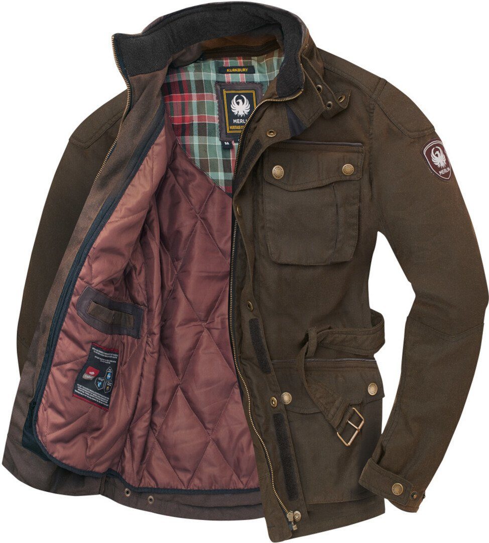 Merlin Motorradjacke Kurkbury Motorrad Wachsjacke herausnehmbares Innenfutter,wasserdicht
