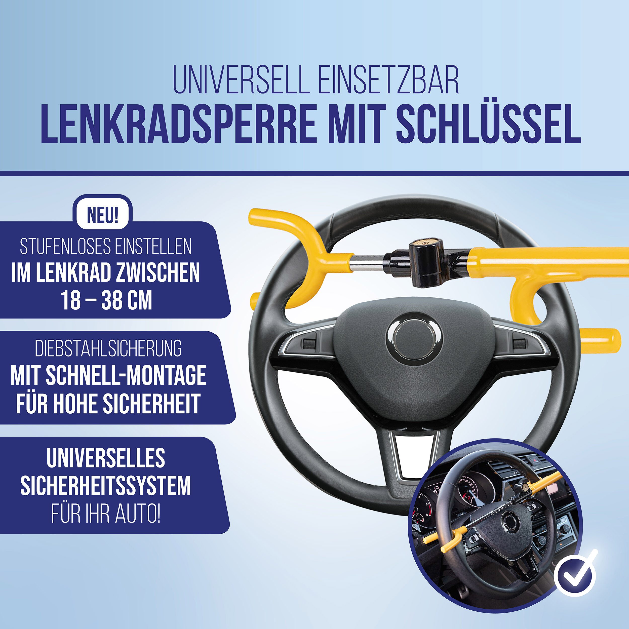 alca Wegfahrsperre Lenkradkralle Diebstahlsicherung Lenkradsperre Wegfahrsperre (1-tlg)