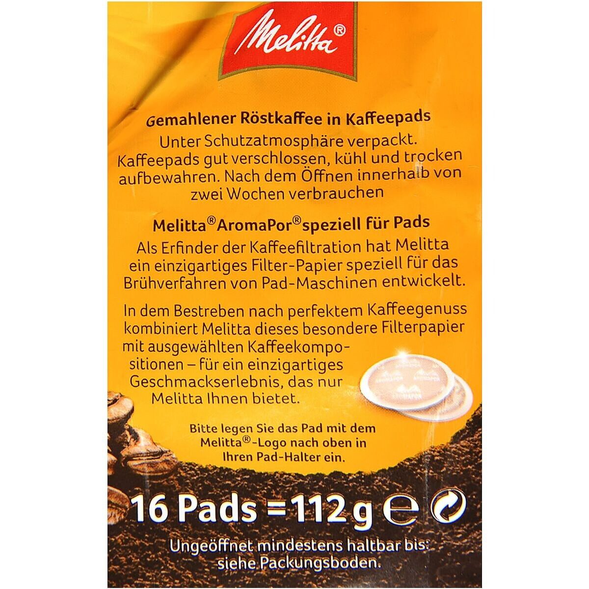 Melitta Kaffee Harmonie mild, 16 Pads