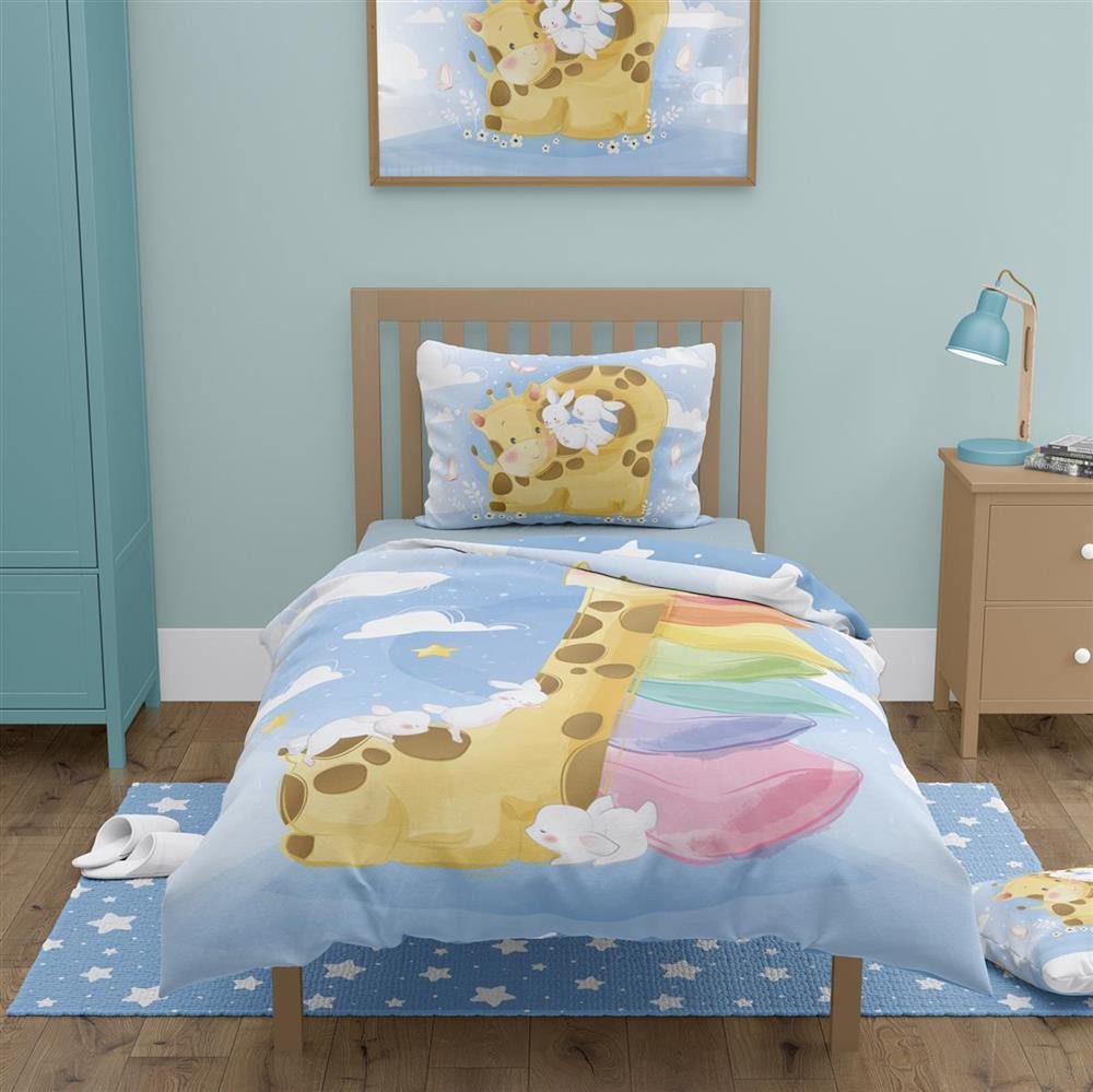 Babybettwäsche Baby Bettwäsche "Giraffe am träumen" 100x135cm, 100% Baumwolle