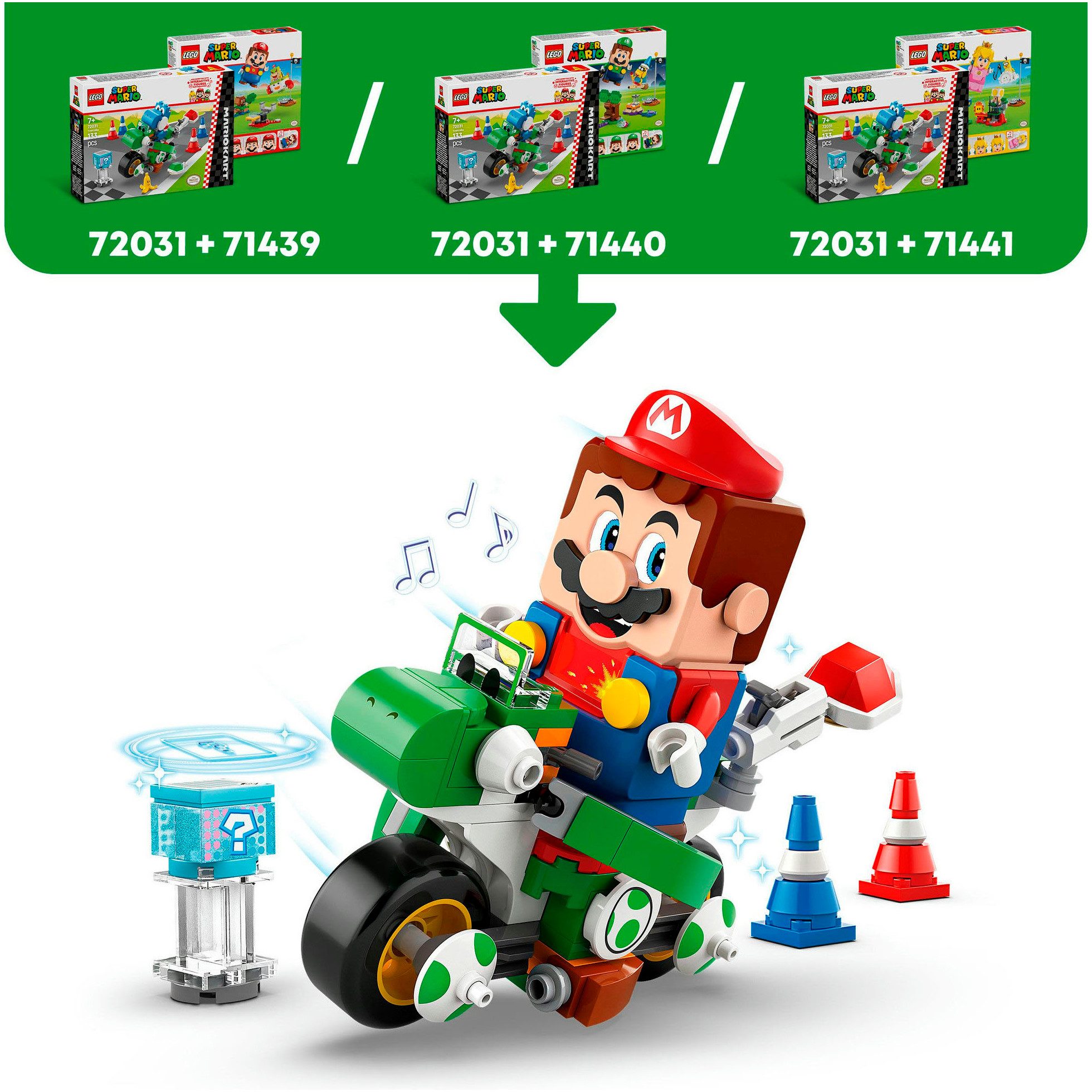 LEGO® Mario Kart™ – Yoshi–Bike (72031), LEGO Super Mario Konstruktionsspielsteine, (133 St), Made in Europe – Bild 4 von 5