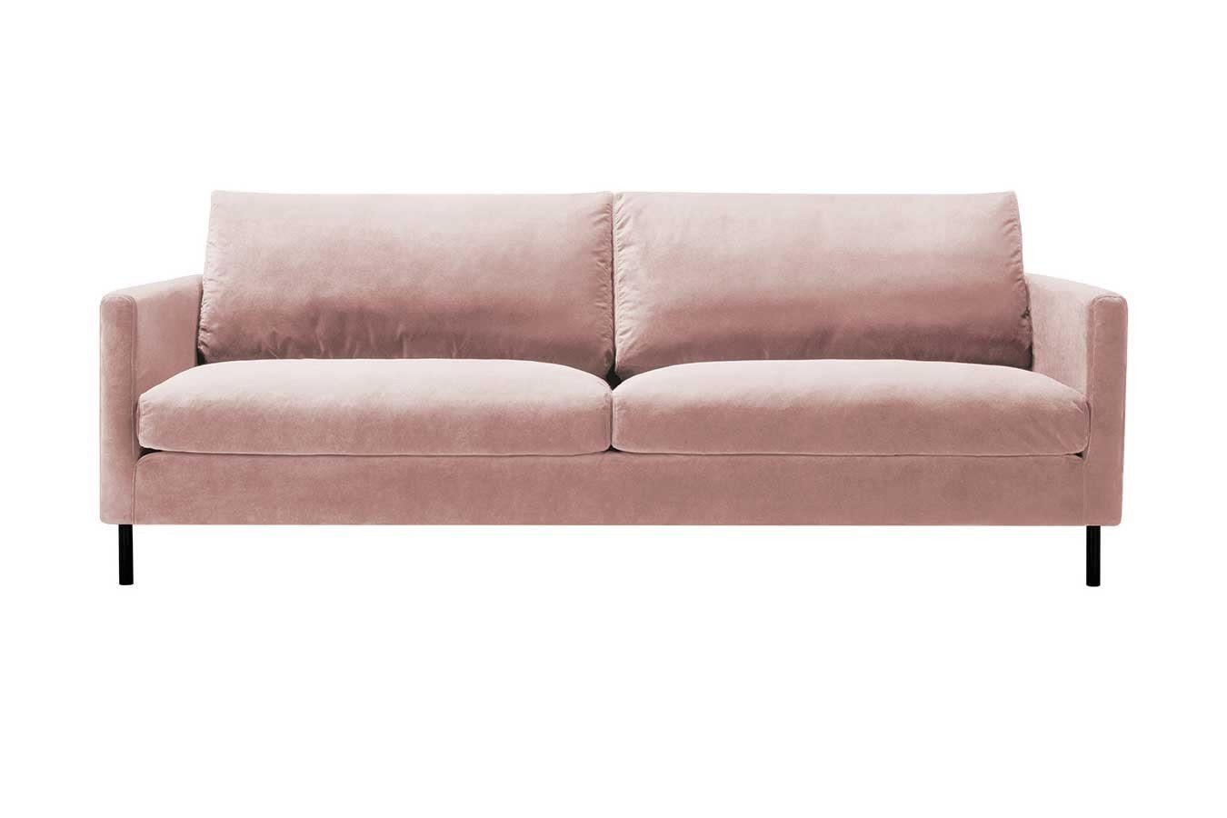 daslagerhaus living Big-Sofa Sofa 3 Sitzer Impala Malibu Samt pink