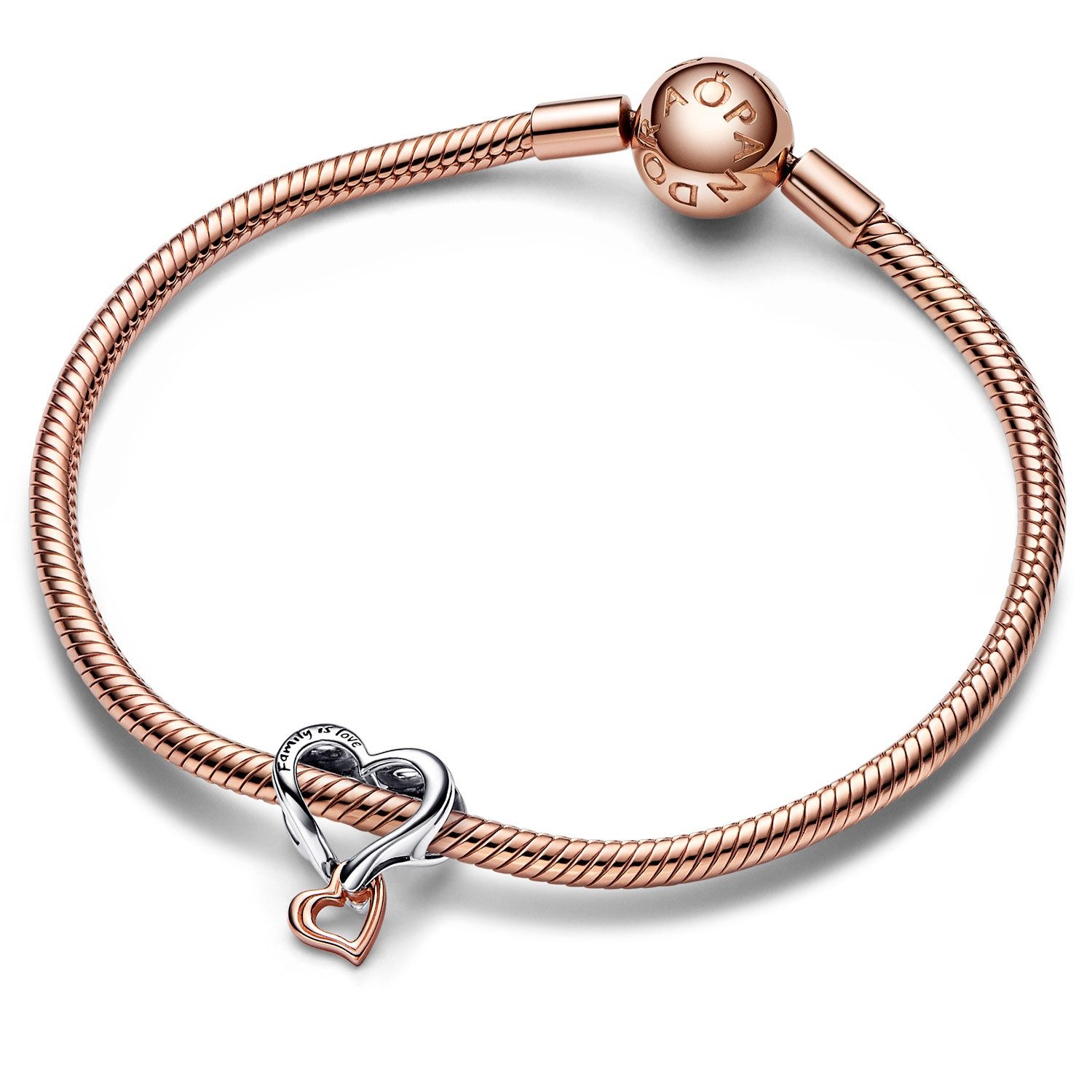 Pandora Herzanhänger Charm Zweifarbiges Unendlichkeitsherz