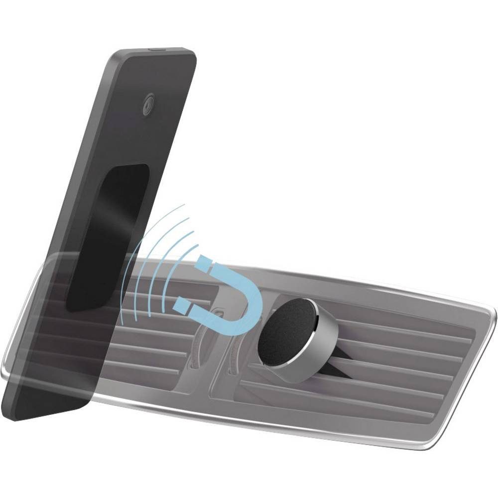 Hama Auto Magnet Handyhalter Universal Autohalterung für die Lüftung  Smartphone-Halterung, (Befestigung: Magnet - Montage:  Lüftungsgitterbefestigung), Einfache Befestigung mit hochwertigem  3M-Klebeband