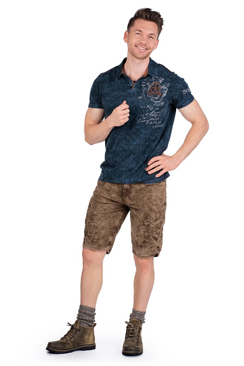 Hangowear Trachtenshirt Trachtenshirt Herren - YORK - dunkelblau – Bild 4 von 5