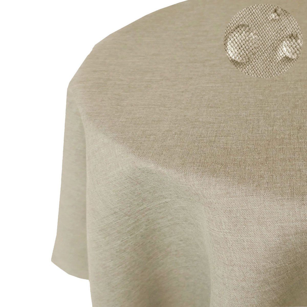 Tischdecke Leinenoptik RUND Tischdecke uni Gartentischdecke, bügelfrei, Lot günstig online kaufen