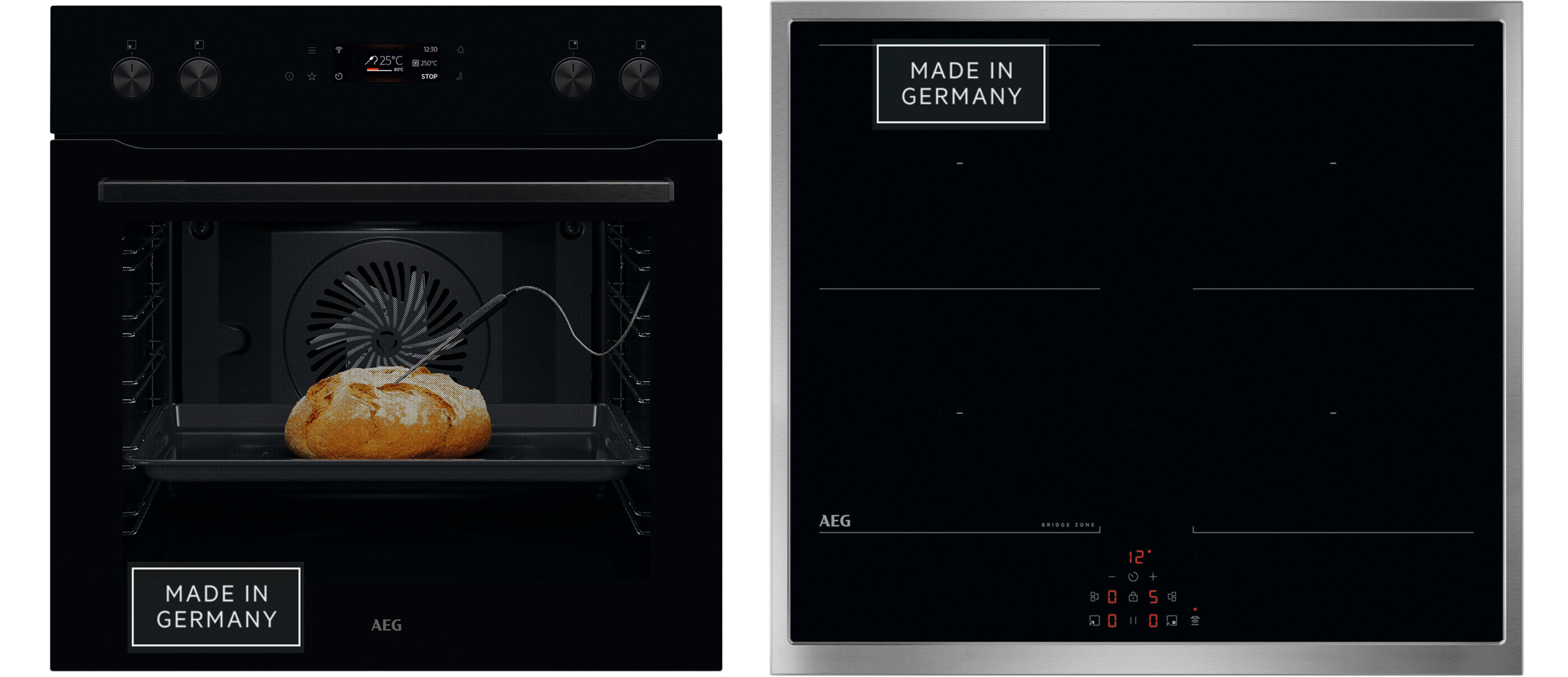 AEG Elektro-Herd-Set Serie 7000 OO70HSPID, Pyrolyse-Selbstreinigung, Kochassistent,Pyrolyse, Kerntemperatursensor, Auszüge, Made in Germany