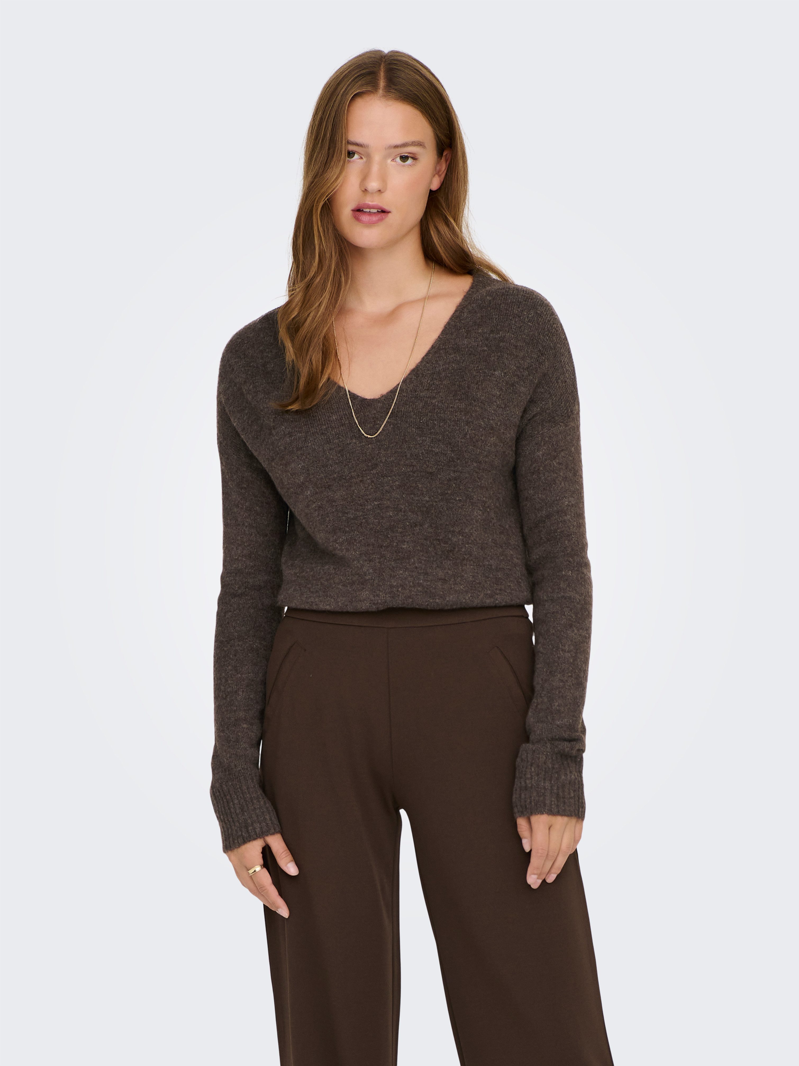 JDY V-Ausschnitt-Pullover JDYELANORA L/S V-NECK PULLO. KNT NOOS mit leicht überschnittenen Schultern