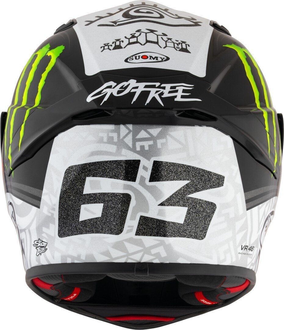 Suomy Motorradhelm Track-1 Bagnaia Winter Test Monster Replica Helm, Notfallsystem-Polsterung (EQRS)