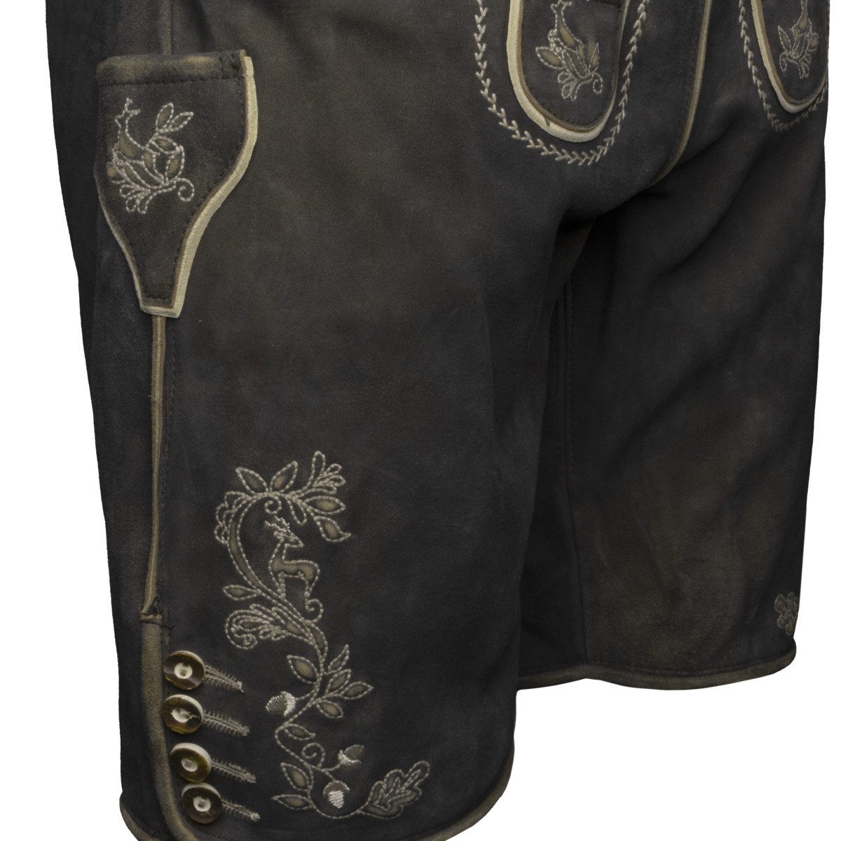 Krüger Trachtenlederhose Arendt Herren (1-tlg) Trachtenlederhose, Trachtenhose, Bayerische Lederhose, Oktoberfest