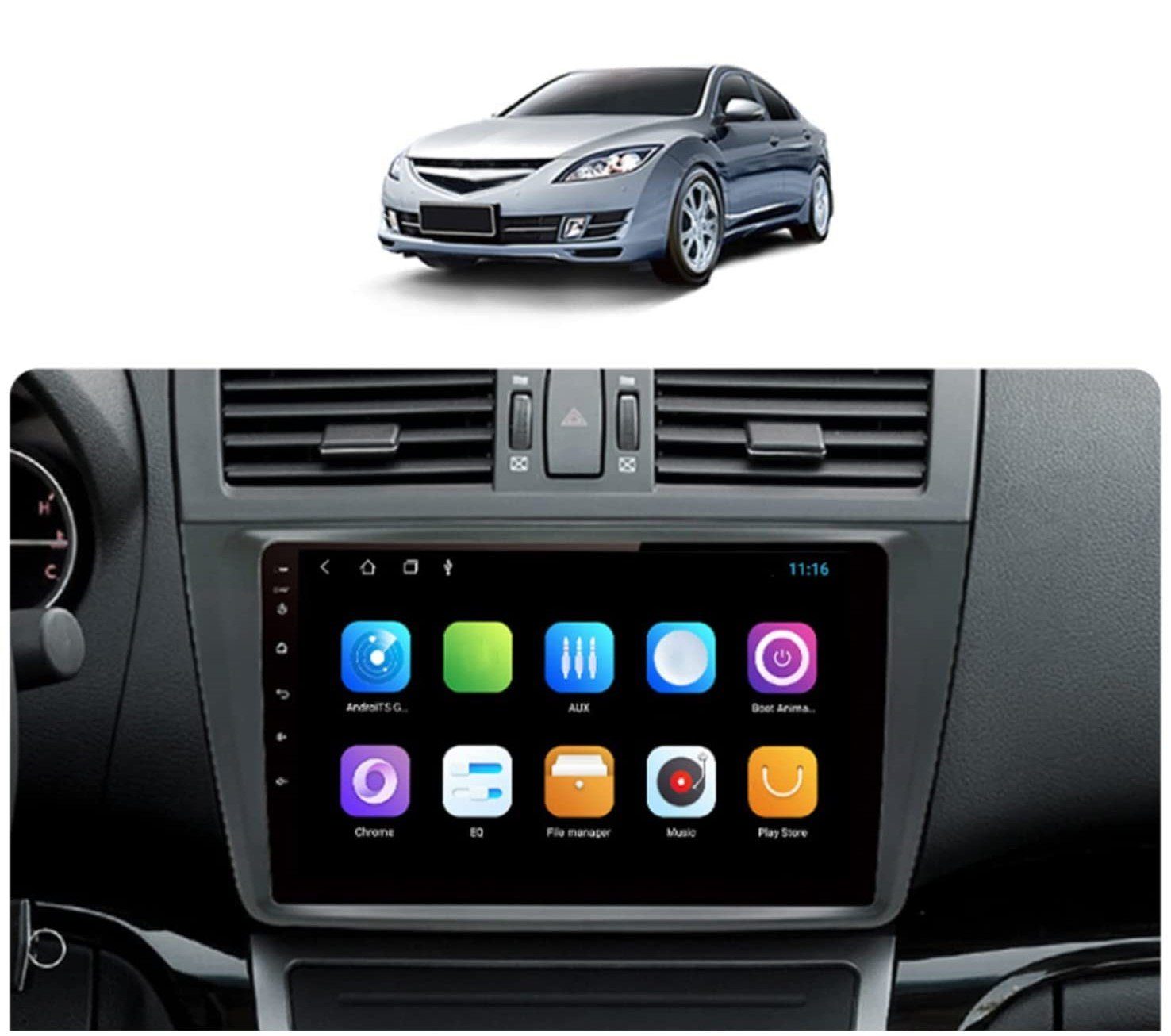 RDS Autoradio Mazda Einbau-Navigationsgerät Android DAB+ 4GB für RAM GPS GABITECH 6 Bluetooth
