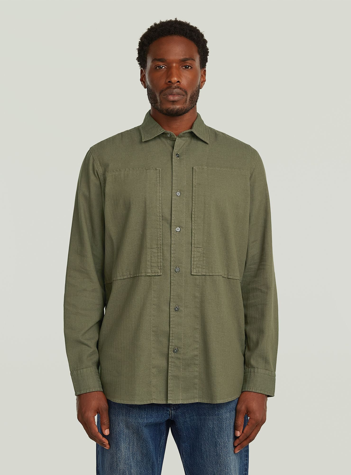 Langarmshirt Panelled Pocket Regular Shirt