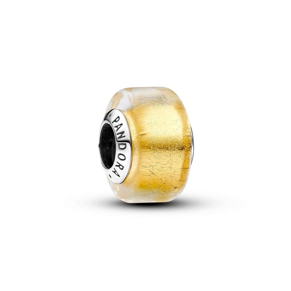 Pandora Charm-Einhänger Pandora Moments Goldfarbenes Murano-Glas Mini-Charm 793353C00
