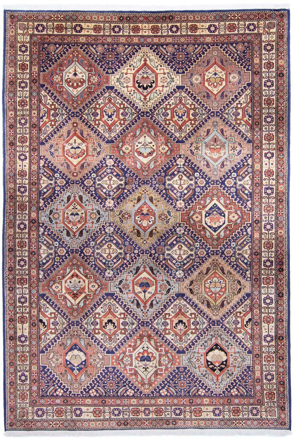 Wollteppich Abadeh Felder Blu 301 x 198 cm, morgenland, rechteckig, Höhe: 10 mm, Unikat mit Zertifikat | Kurzflor-Teppiche