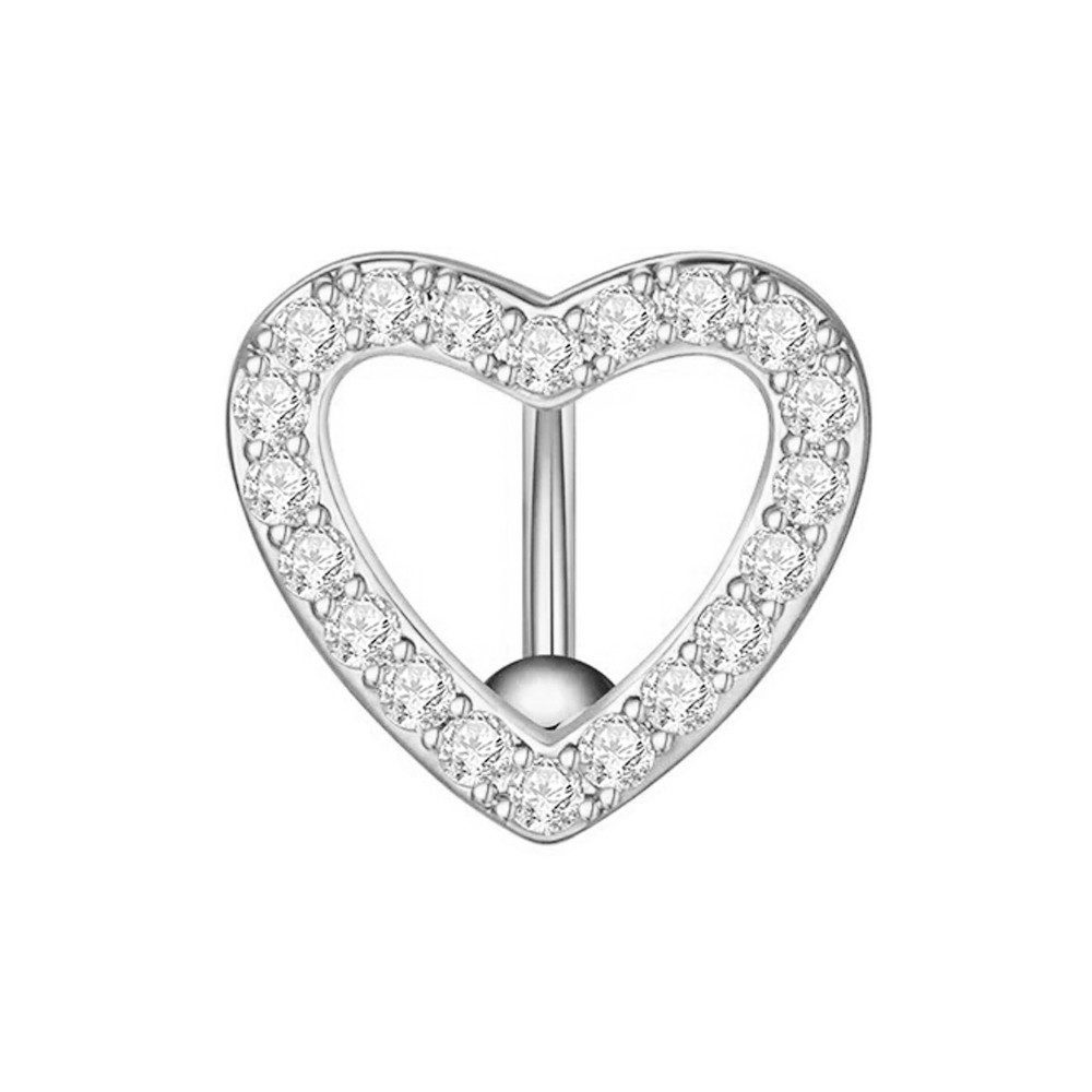 Bauchnabelpiercing Bauchnabelpiercing Kristall Herz Top Down Stecker Chirurgenstahl