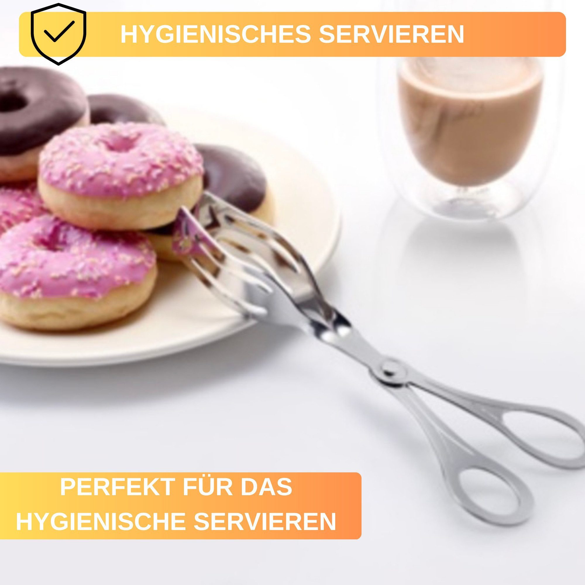 Thiru Servierzange - Gebäckzange - Küchenzange - 19,8 cm lang - perfekt für Buffets – Bild 4 von 5