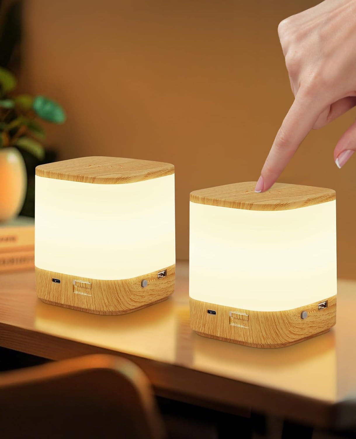 ZMH LED Tischleuchte Akku 1800mAH Touch Dimmbar Nachttischlampe Kabellos Sc günstig online kaufen