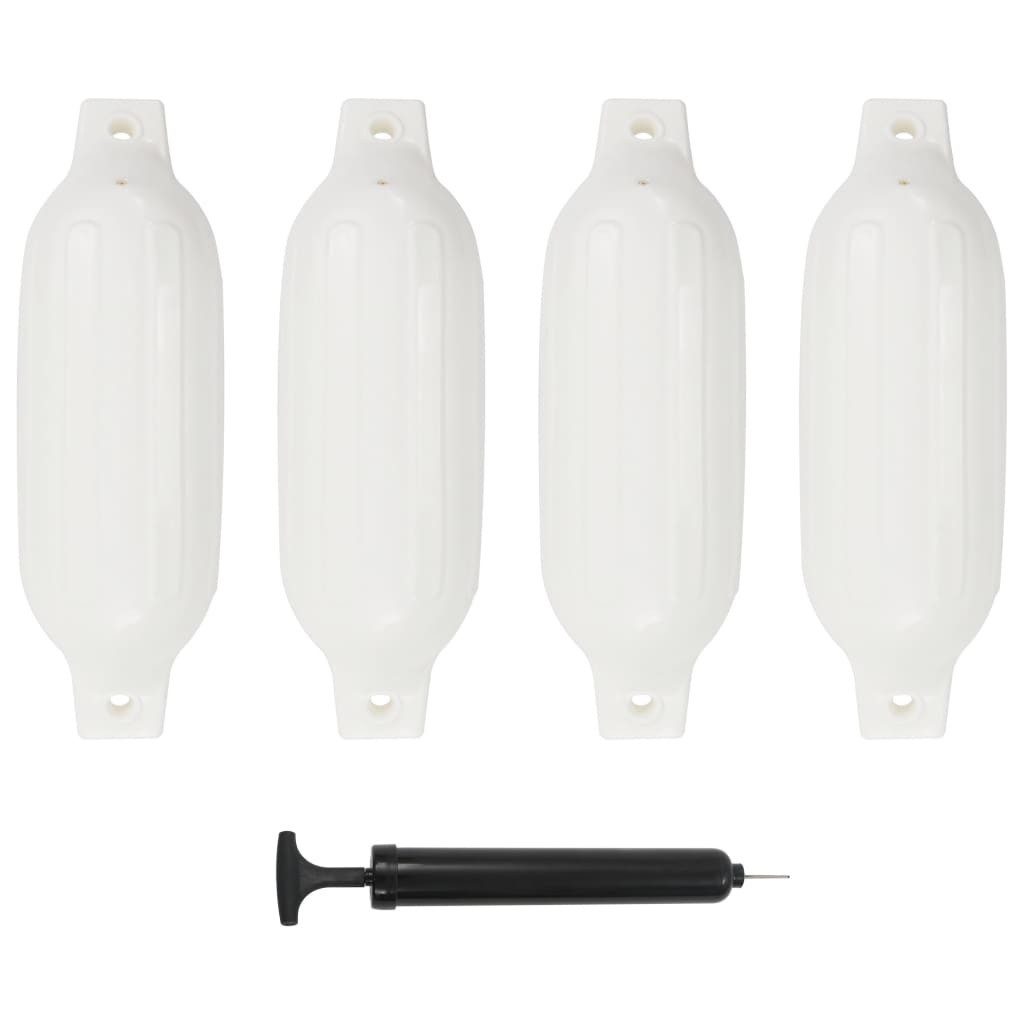 vidaXL PKW-Anhänger 41 x 115 cm Bootsfender 4 Stk Weiß 41x11,5 cm PVC