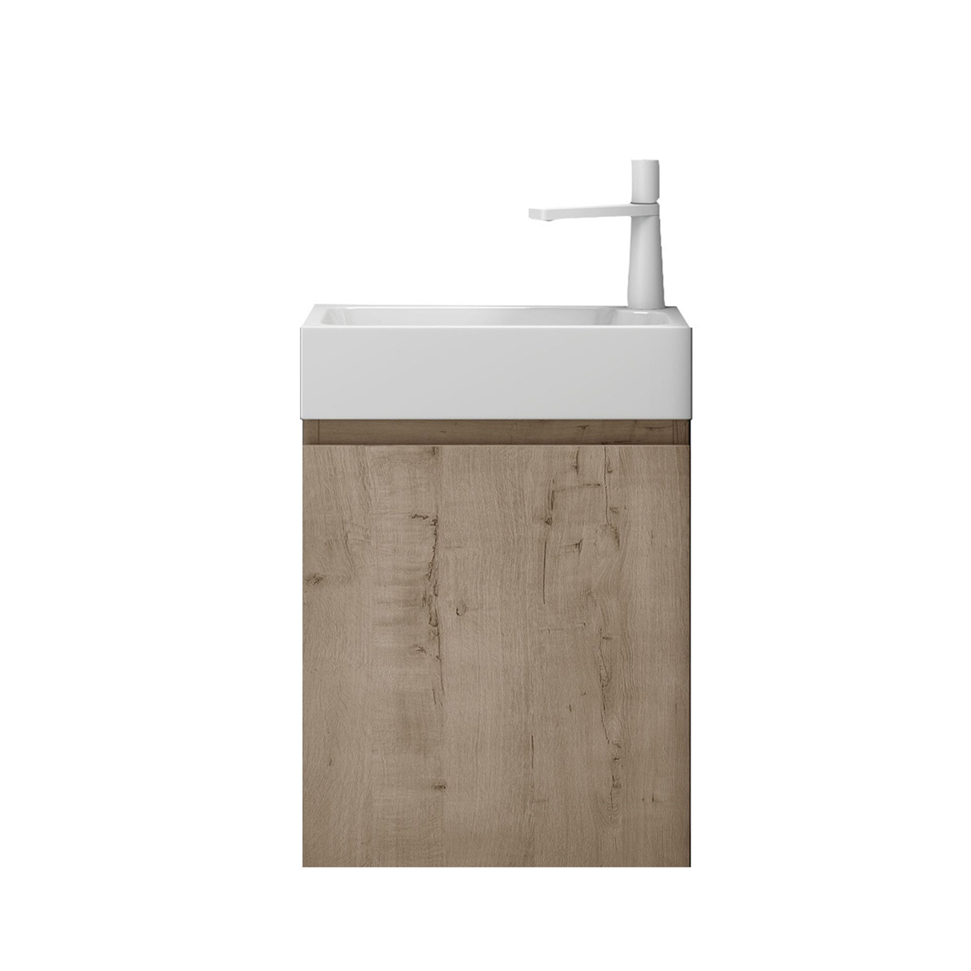 doporro Badmöbel-Set Waschtisch mit Unterschrank Soft-Close 46cm Breite Wandmontage Pisa02, Holzbeschichtung