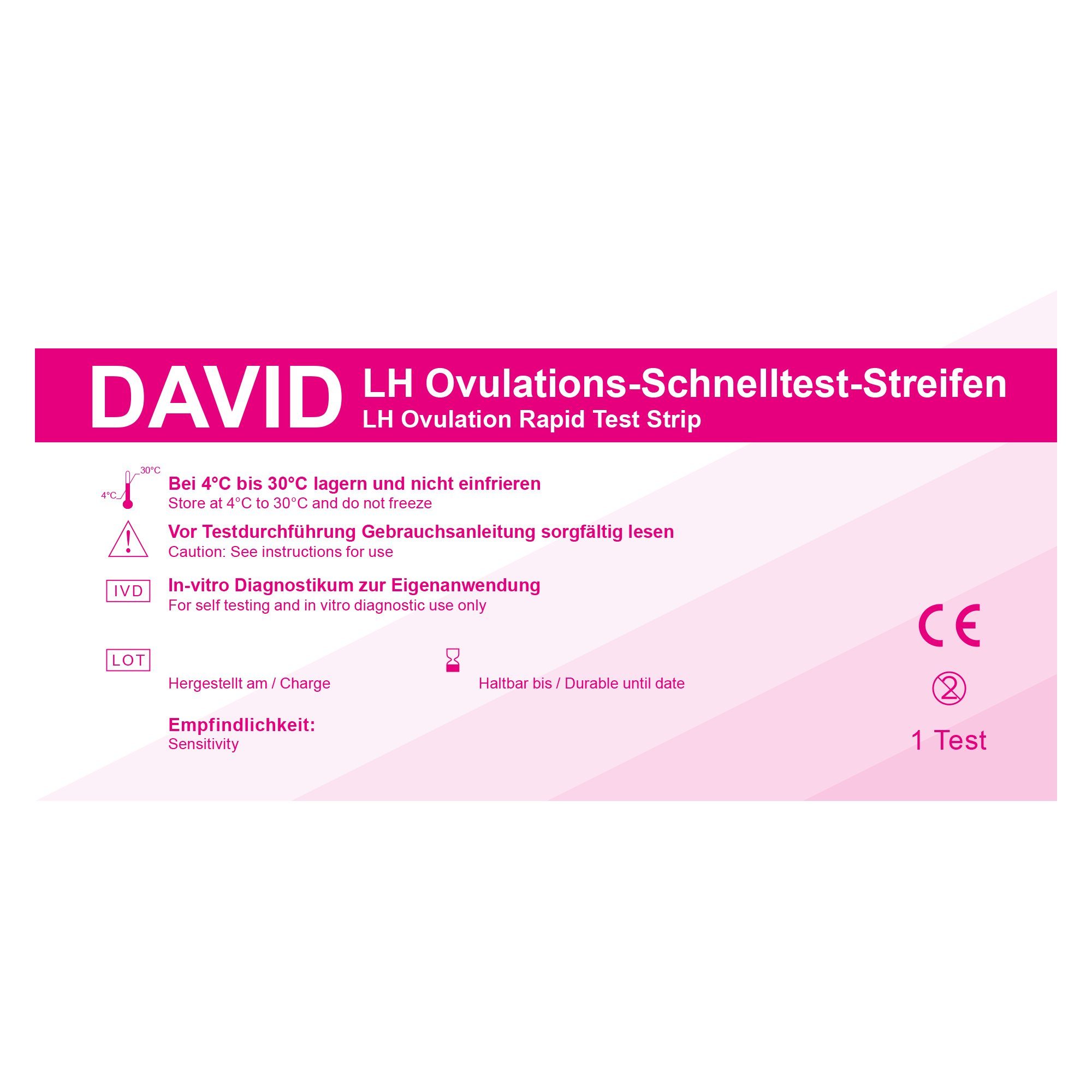 Ovulationstest 25 x David Ovulationstest Streifen, LH Schnelltest