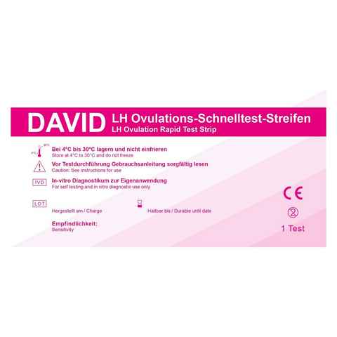 David Ovulationstest 20 x David Ovulationstest Streifen20 miu/ml, LH Schnelltest