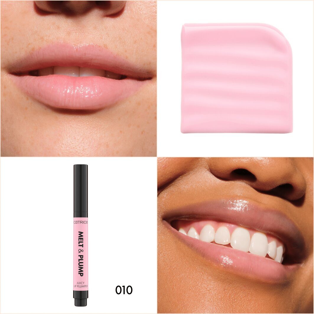 Catrice Lippenbalsam Melt & Plump Juicy Lip Plumper, 3-tlg., Sorgt für Glanz und Volumen, weiche Textur, kühlend durch Menthol.