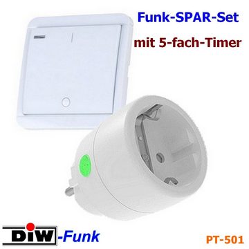 DIW-Funk Licht-Funksteuerung PT-501 DIW-Funk Timer SPARSET Steckdose + Wandsend