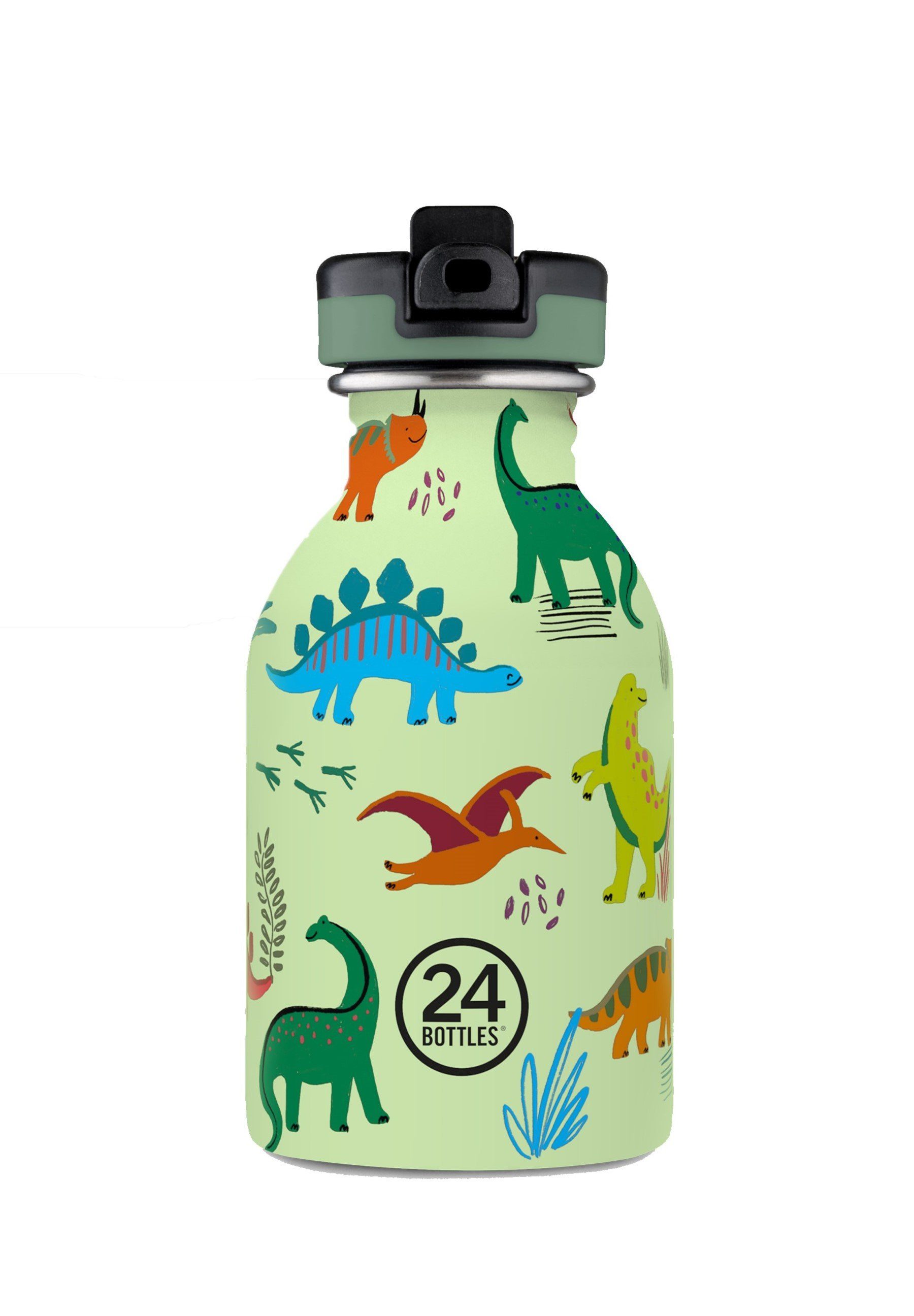 24 Bottles Trinkflasche Urban Bottle 250 ml Kids Collection with Colored Sport Lid Jurassic Friends