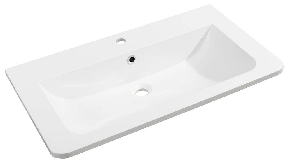 FACKELMANN Waschbecken Luxor, Gussmarmorbecken, kombinierbar mit Waschenbeckenbeleuchtung