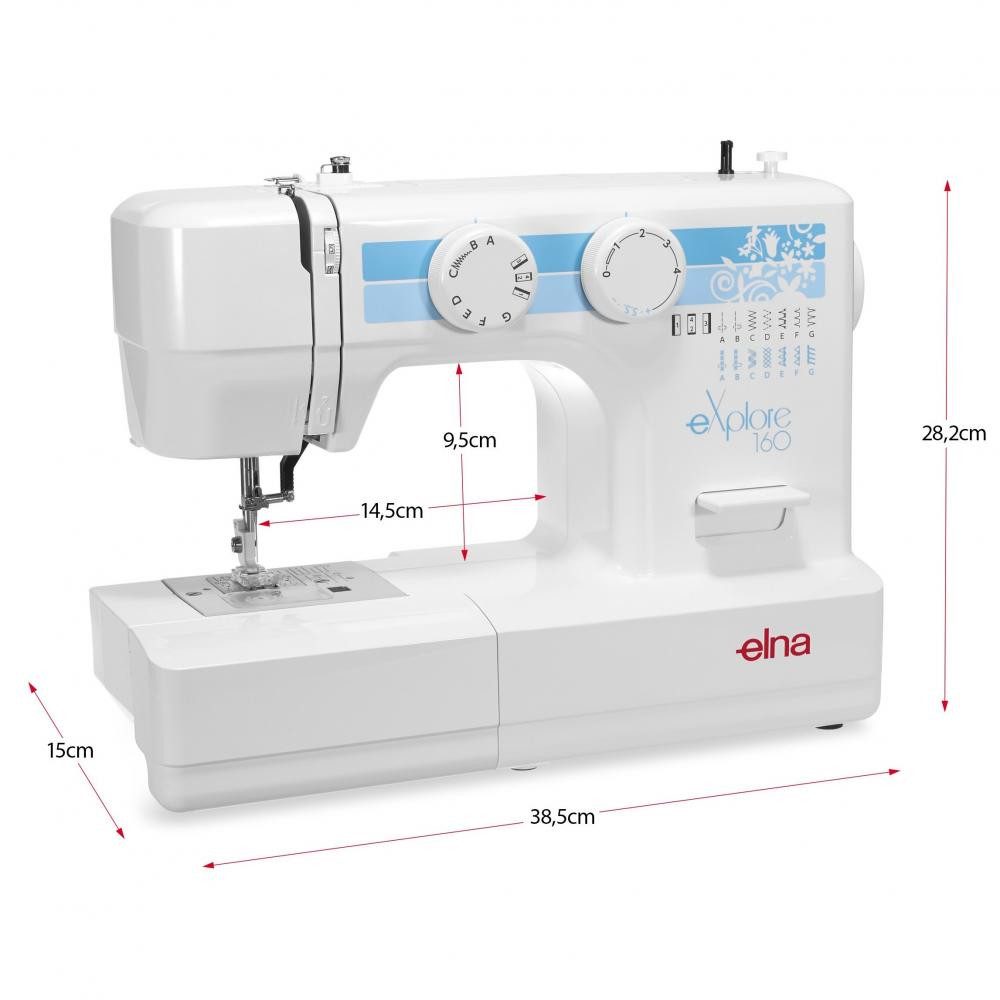 Elna Nähmaschine - eXplore 160, 12 Programme, für Nähanfänger
