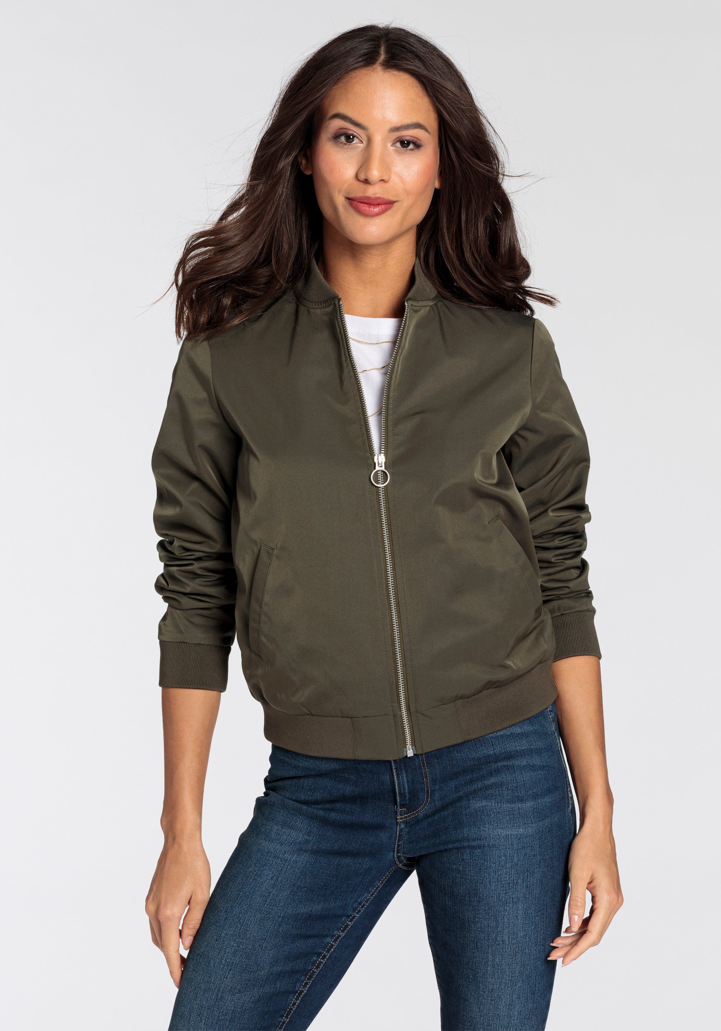 AJC Blouson mit Rippkragen, praktische Eingrifftaschen, Leichte Übergangsja günstig online kaufen