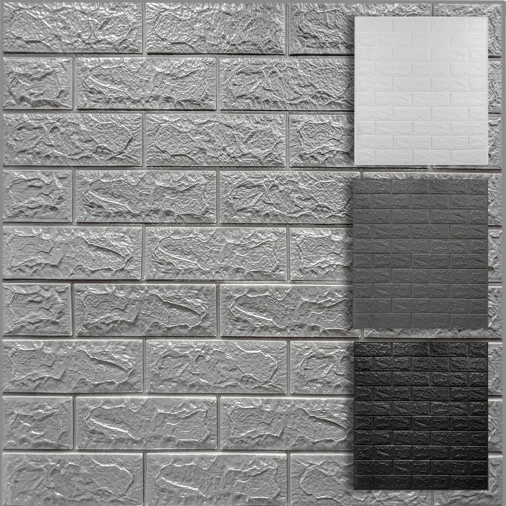 Hexim 3D Wandpaneel, BxL: 70x77 cm, (Wanddekoration Steinoptik 1,06 m² - Selbstklebende Kunststoff Wandverkleidung Innen - Wanddeko Wandsticker Wallpaper selbstklebend (ZW-02 77x70cm / 2 STK)