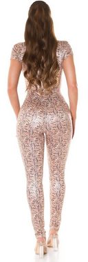 Koucla Overall Kurzarm-Overall mit coolem Animal Print, Jumpsuit Party Clubwear