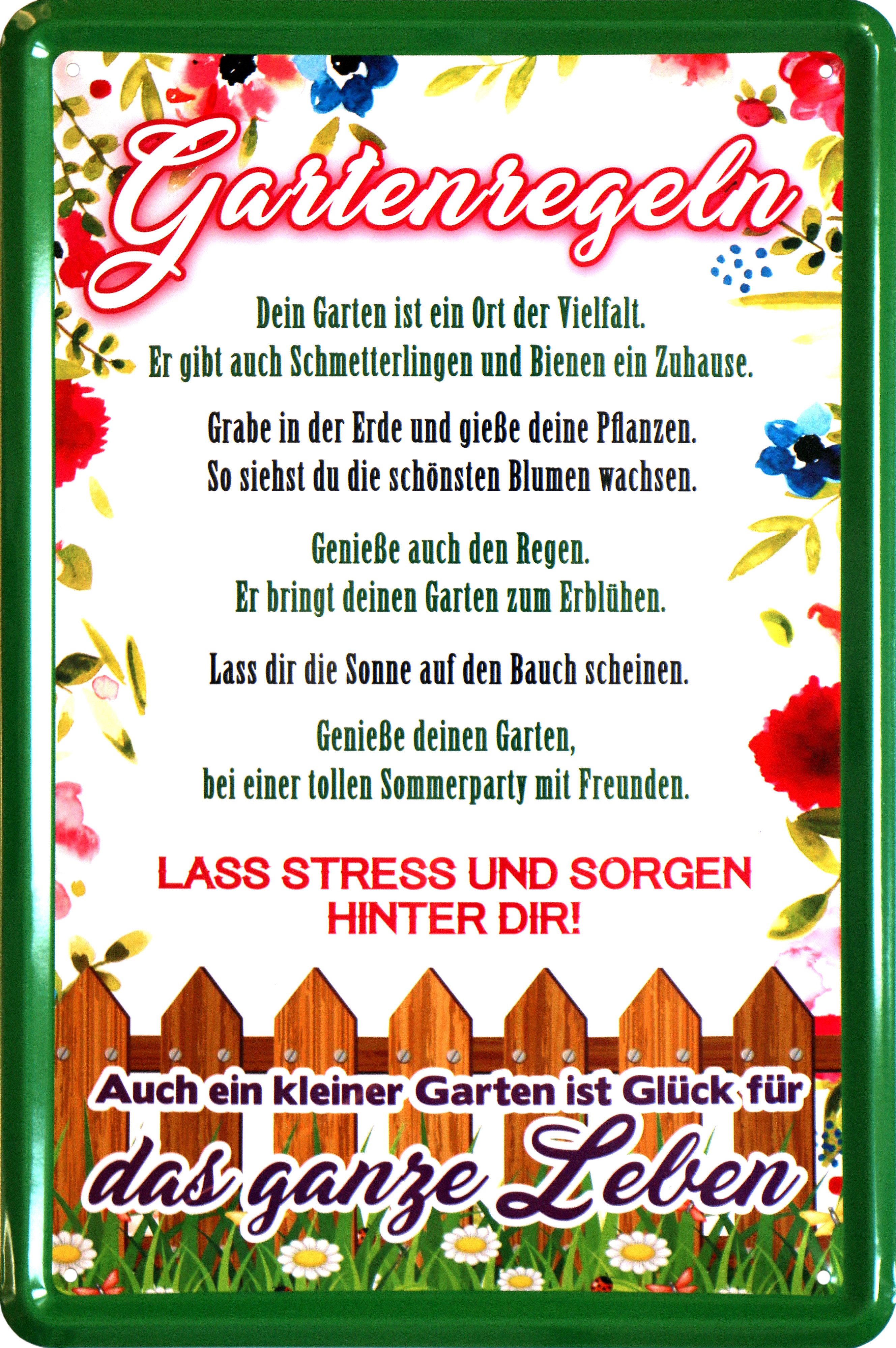 WOGEKA ART Metallbild Gartenregeln - 20 günstig online kaufen