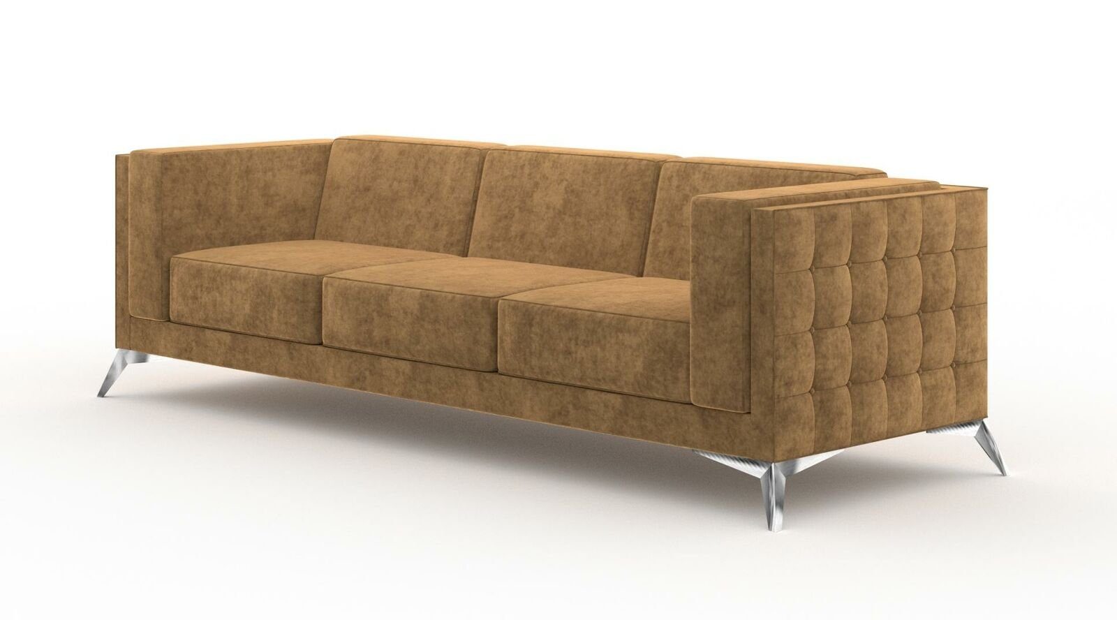 Made Chesterfield Dreisitzer, in Polster Textil Sofa Couch JVmoebel Sofa Stoff Europe Couchen