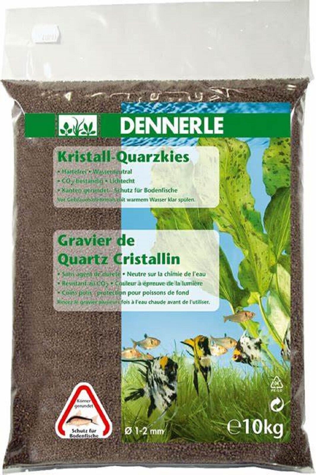 Aquarienkies Dennerle Kristall-Quarzkies dunkelbraun 10 Kg