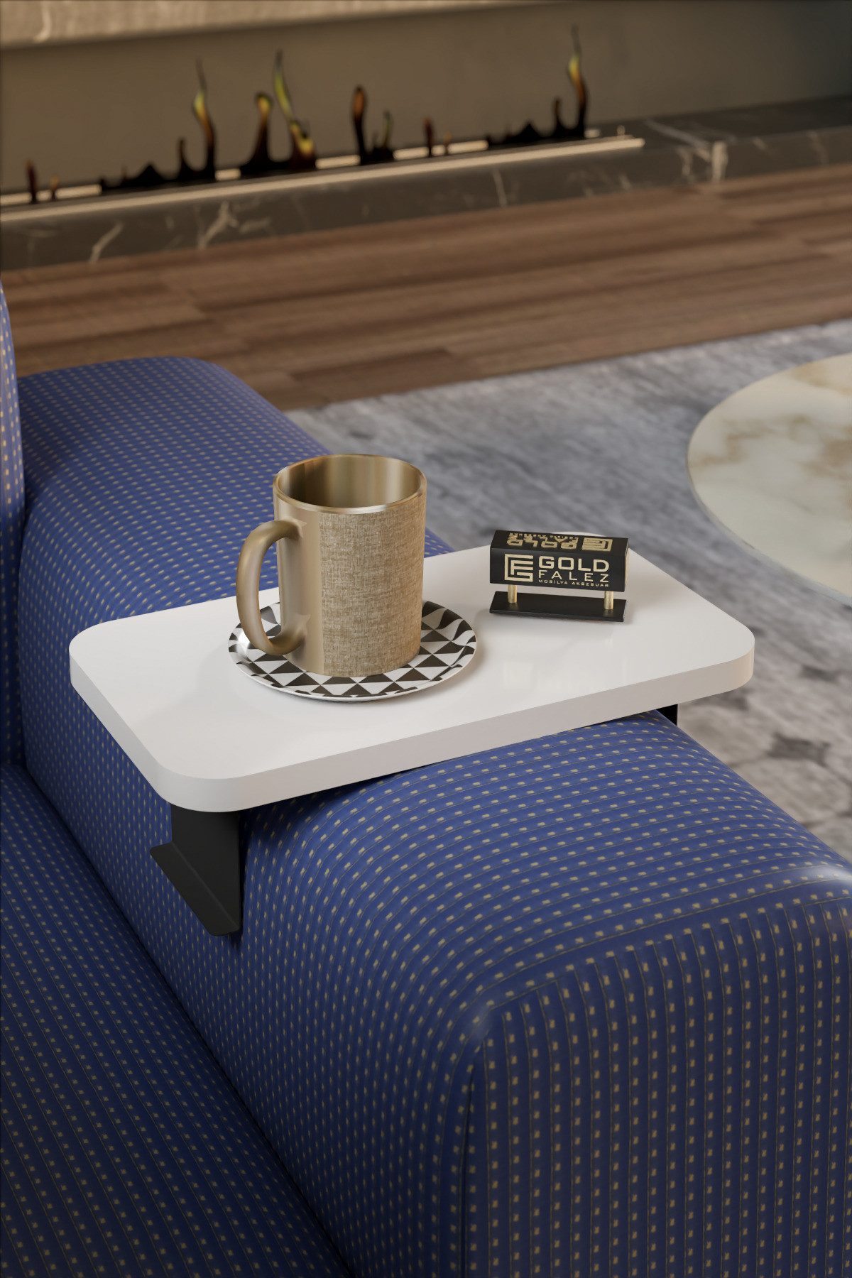 en.casa Beistelltisch (1-St), verstellbar für Armlehnen 10–30 cm 89322067