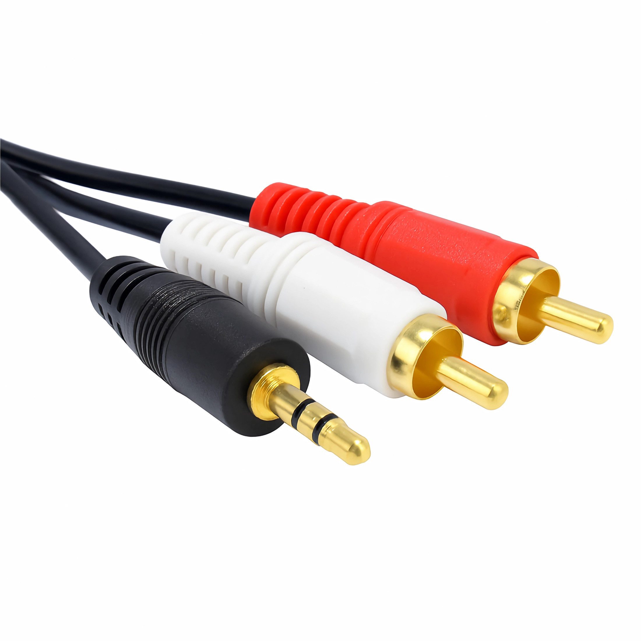 Bolwins N29 Cinch Kabel 3.5mm Klinke auf 2 Cinch RCA für Lautsprecher TV 1,5m Audio-Kabel