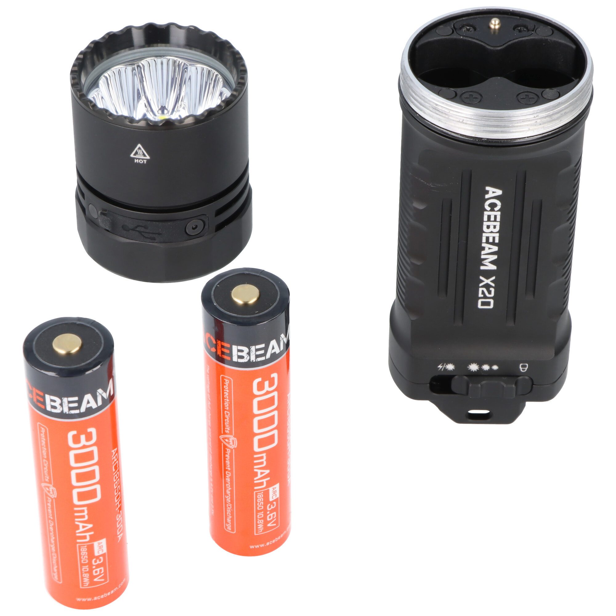 Acebeam LED Taschenlampe AceBeam X20 LED-Taschenlampe, taktischer Suchscheinwerfer, bis zu 10.