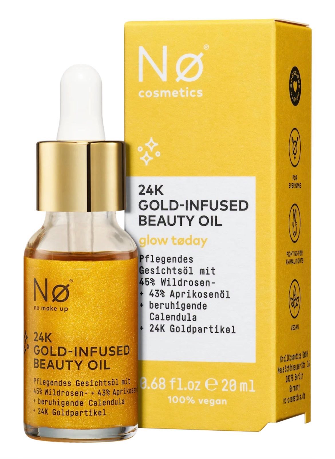 Gesichtsöl Nø Cosmetics glow today 24K Goldöl (19ml)
