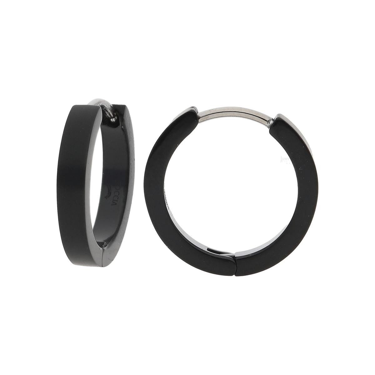 Boccia Paar Creolen Boccia Creolen Schwarz plattiert Titan 0577-07 (kein Set, 2-tlg., inkl. edelm Schmucketui)