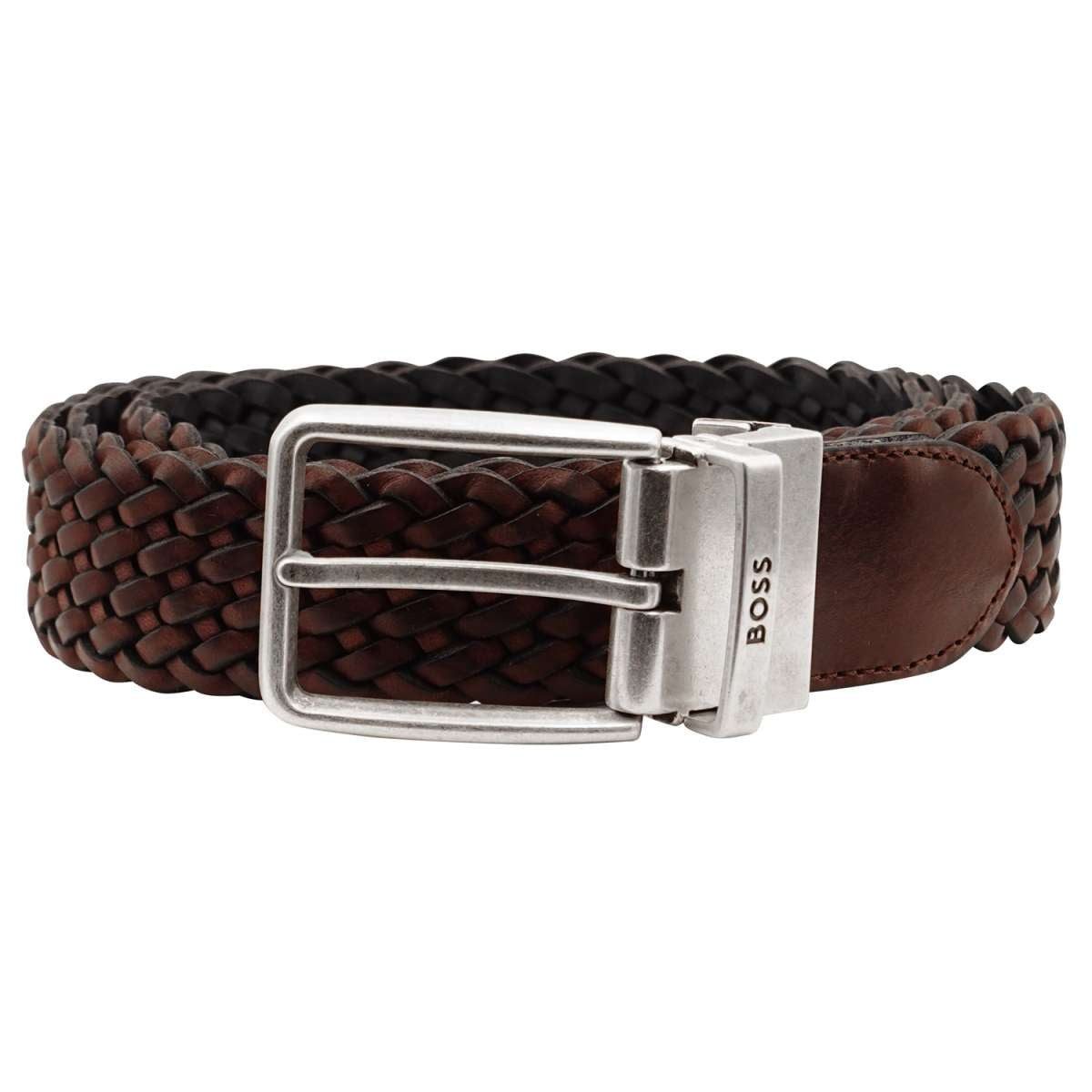 BOSS Ledergürtel 50491882-204 Herrengürtel Leder Dunkelbraun Oliver