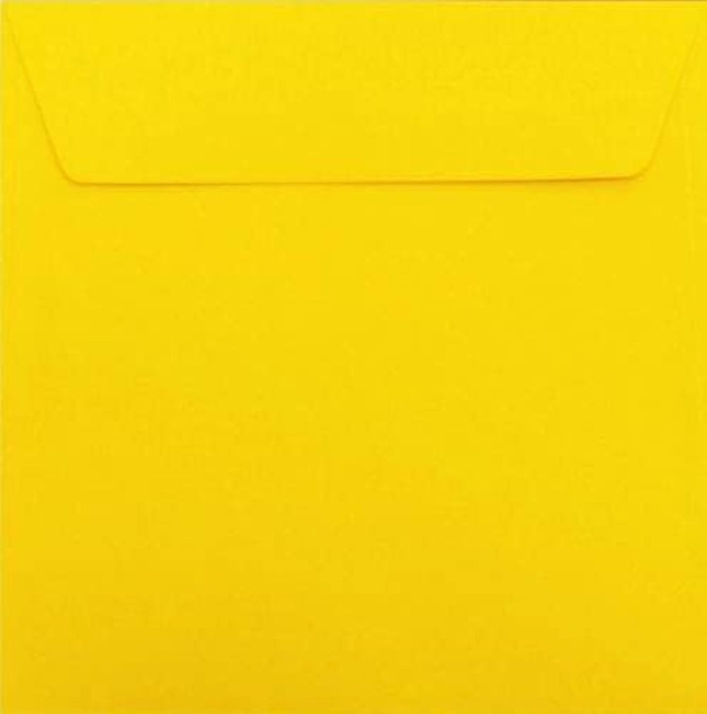 Briefumschläge24Plus Briefumschlag 25 St. 18,5 x 18,5 cm Briefumschläge Quadratisch Intensiv Gelb, 185 x 185 mm Briefumschläge Recyceltes Material