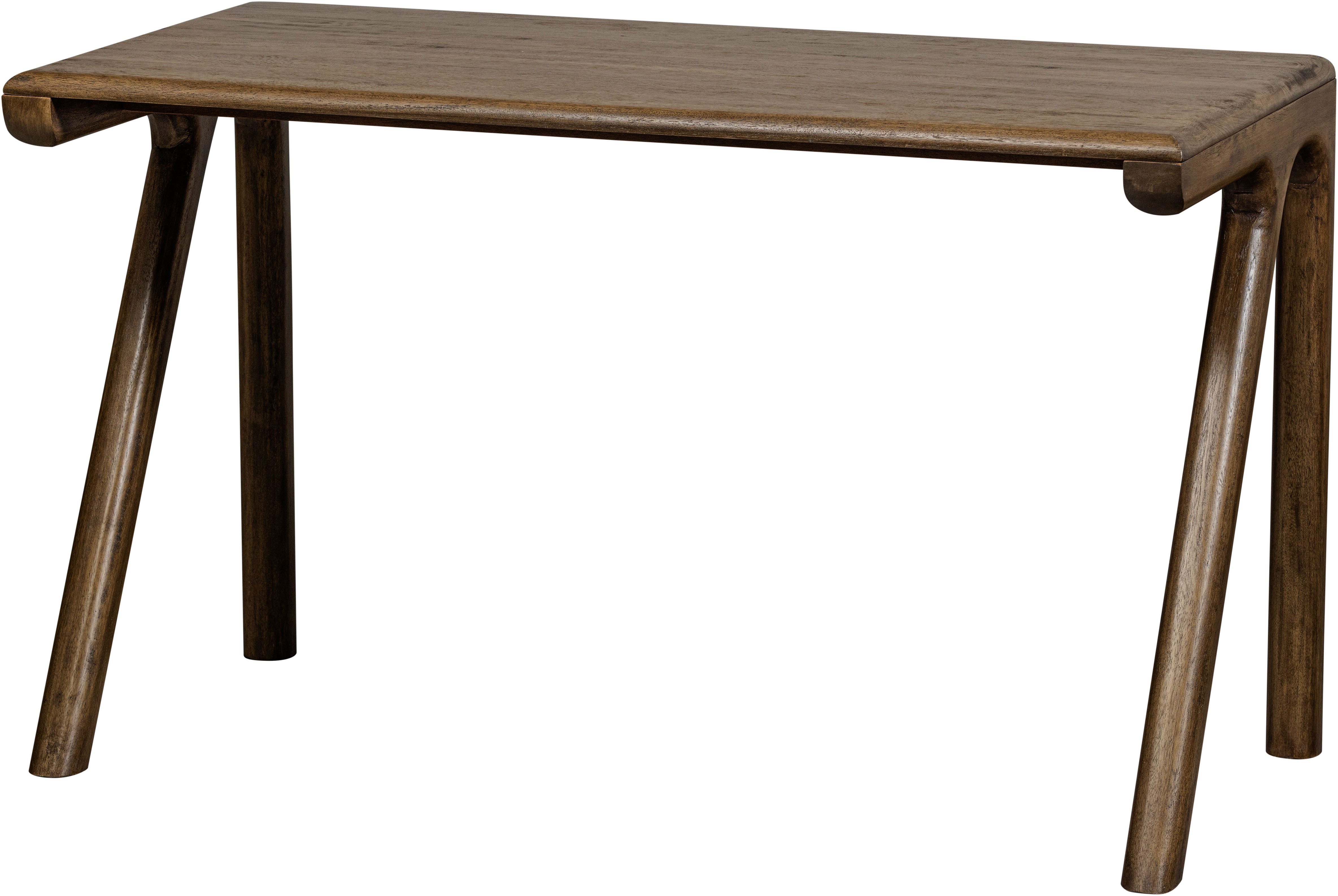 WOOOD Schreibtisch Tug aus Mangoholz mit abgerundeter Formgebung 130x60x78 cm, Tragkraft 35 kg, Holz mit sichtbarer Maserung, einfach zu montieren