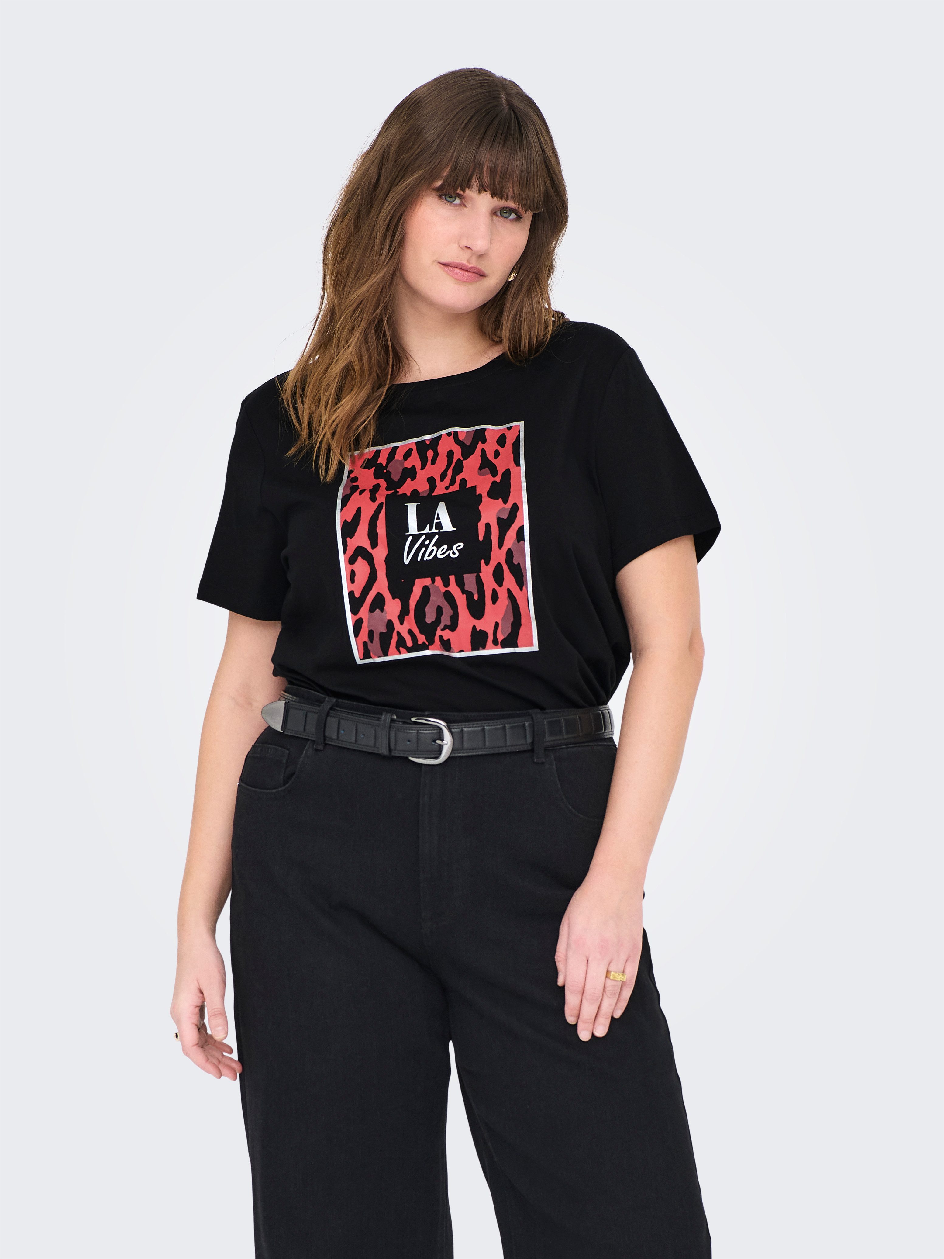 ONLY CARMAKOMA Kurzarmshirt CARBOOSTERY LIFE SS REG TEE JRS BS günstig online kaufen